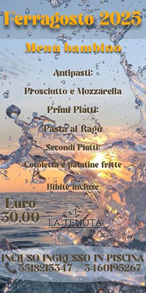 FERRAGOSTO 2025 MENU BAMBINI
